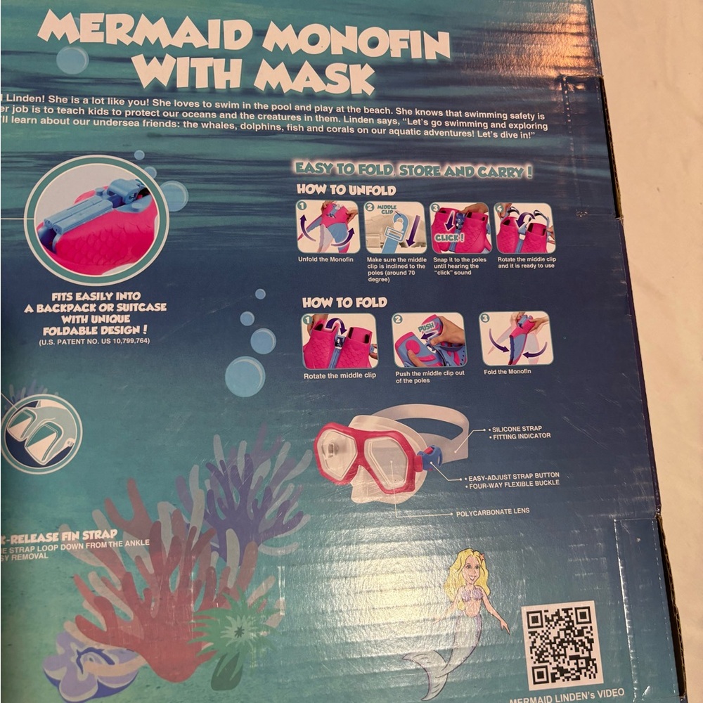 Body Glove Mermaid Monofin and Mask NIB - Picture 10 of 11